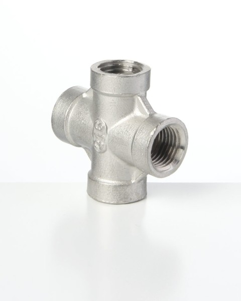 Kreuz-Muffen-Anschlüsse zyl. BSP 3/8'' VA