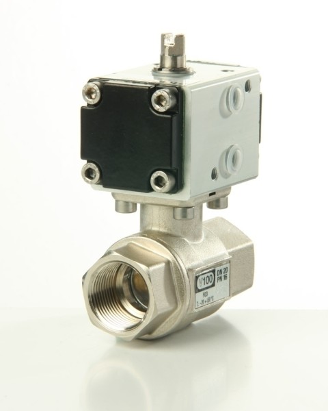 MS-Kugelhahn 1/2'' mit doppeltwirkendem pneum. Ant