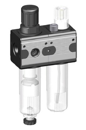 Wartungseinheit Metall inkl. Manometer, Größe 0, 1