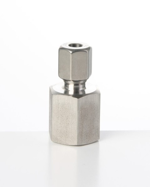 Ger. Aufschraubverschraub zyl. 6 - 1/8" BSP VA