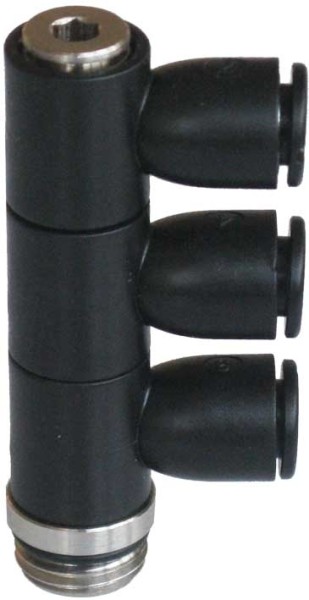 EASY: 3-fach Winkelanschluss, 8mm, 3/8" zylindrisc