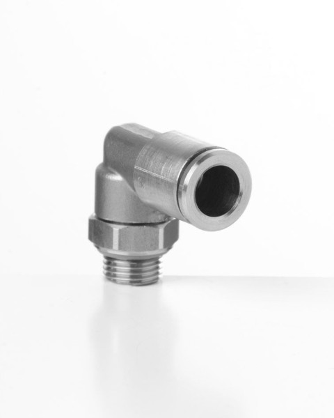 Winkeleinschraubanschluss 4 mm - zyl. M 5 Edelstah