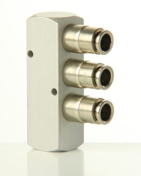 3-Wege-Verteilerblock 5 mm - 1/8'' BSP