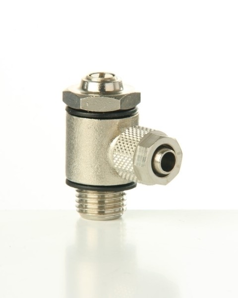 Bi-Drosselrückschlagschnellverschraubung. 6/4mm.