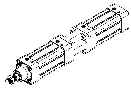 Tandem-Zylinder nach ISO15552, mit Magnet für Abfr