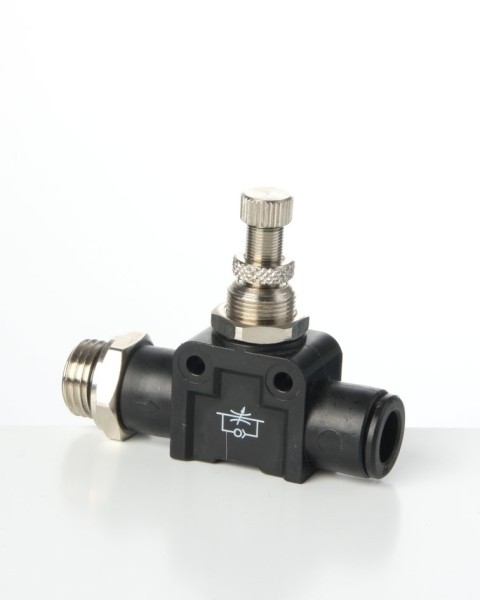 Drossel- Block mit AG 1/4" und Steckverbinder 8mm
