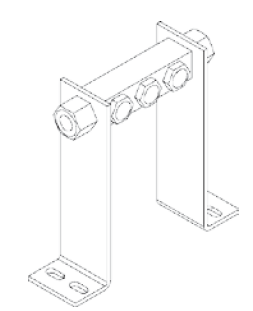 Haltewinkel, 60 mm hoch, für 5 Ventile 1/8"