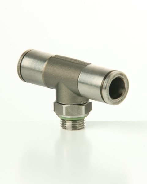 T-Einschraubanschluss 8 mm - zyl.1/4'' BSP Edel