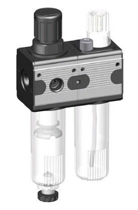Wartungseinheit Metall inkl. Manometer, Größe 0, 1