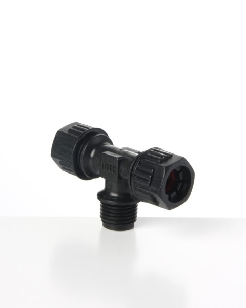 T-Einschraubverschraubung kegelig 12 - 3/8'' BSP